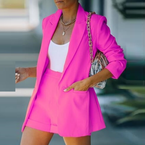 Street Style Blazer And Short For Women