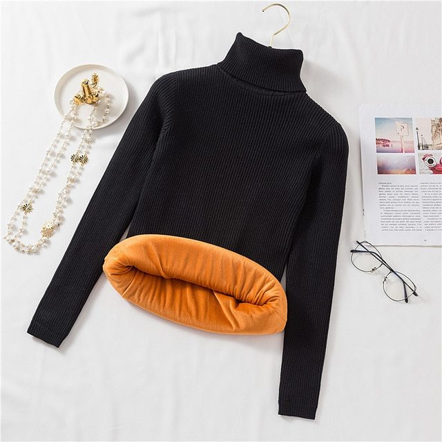 New Style Plush And Thick High Neck Sweater For Women