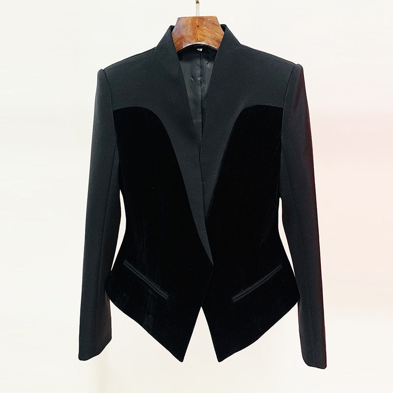 Fashionable Slim-fit Velvet Stitching Suit