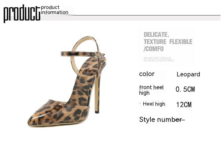 Stiletto Leopard Print Shallow Mouth European And American  High Heels