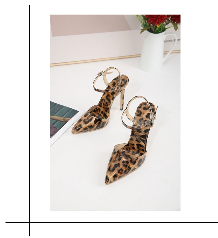 Stiletto Leopard Print Shallow Mouth European And American  High Heels