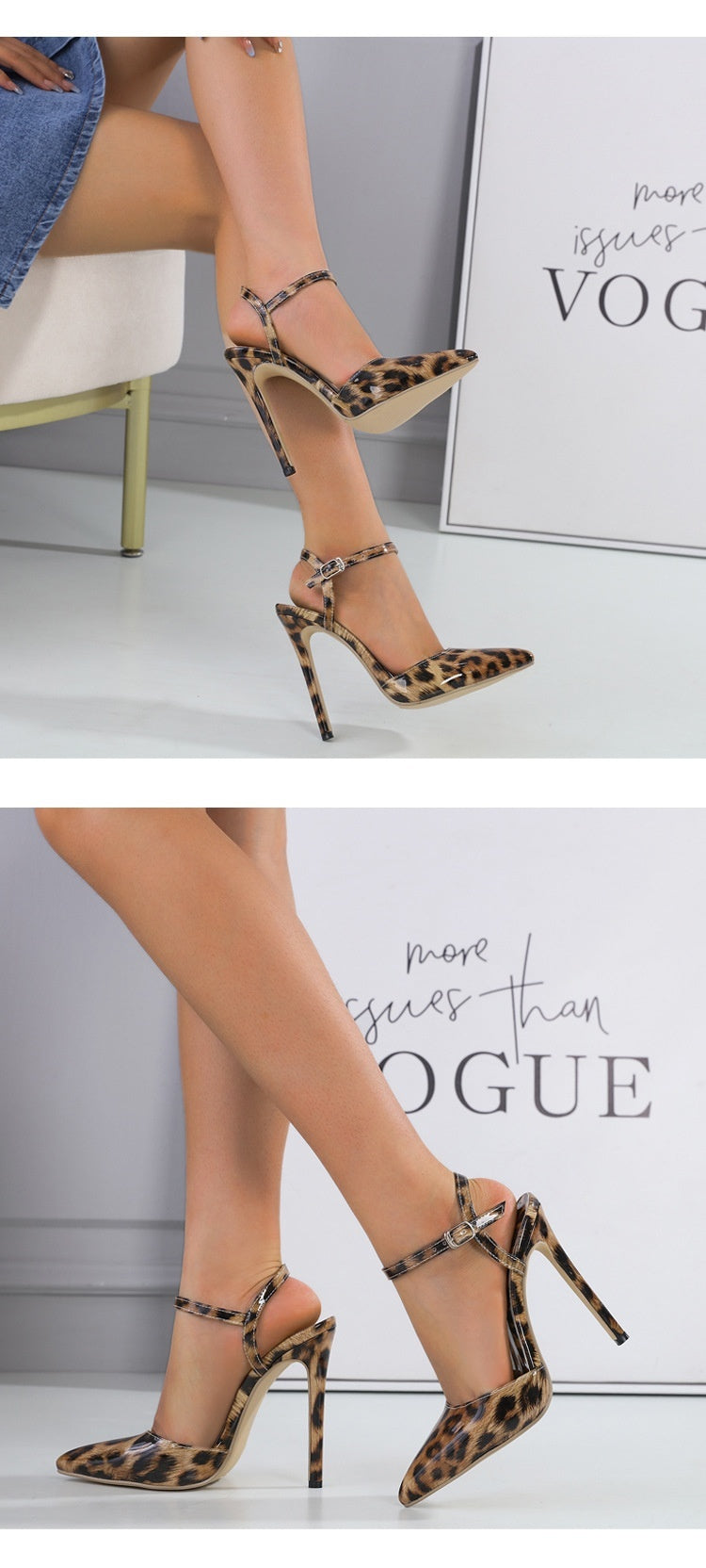 Stiletto Leopard Print Shallow Mouth European And American  High Heels