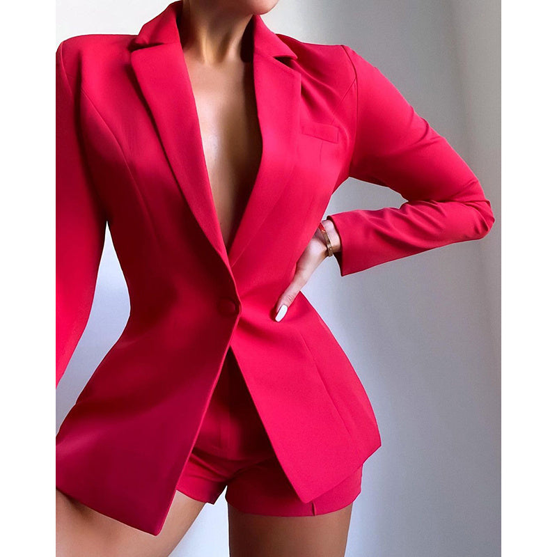 Fashionable And Simple Women's Multicolor Lapel Blazer