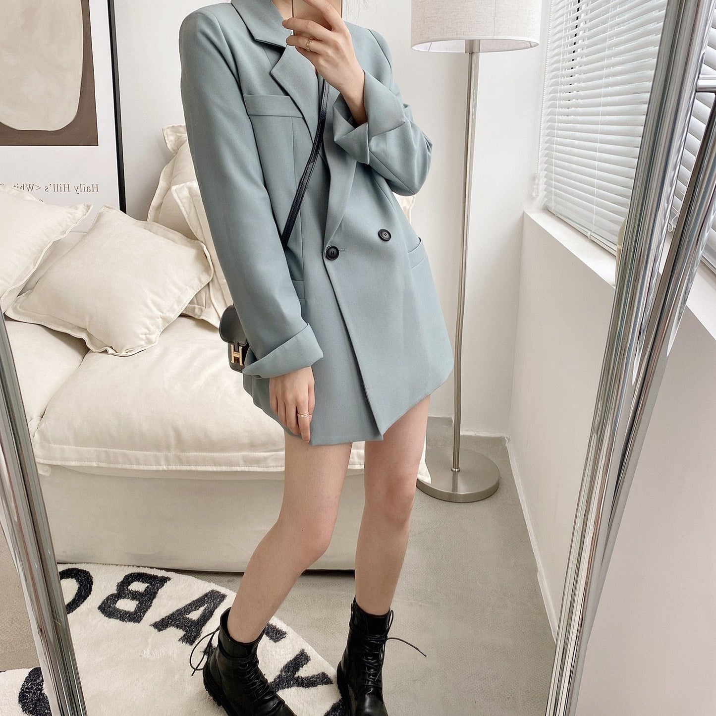 Pure color temperament small suit jacket