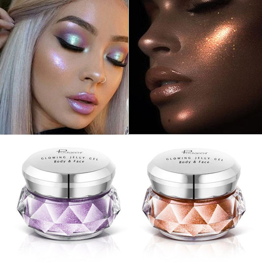 Face Highlighter Jelly Gel Mermaid Eyeshadow Glow Body Glitter Festival Makeup