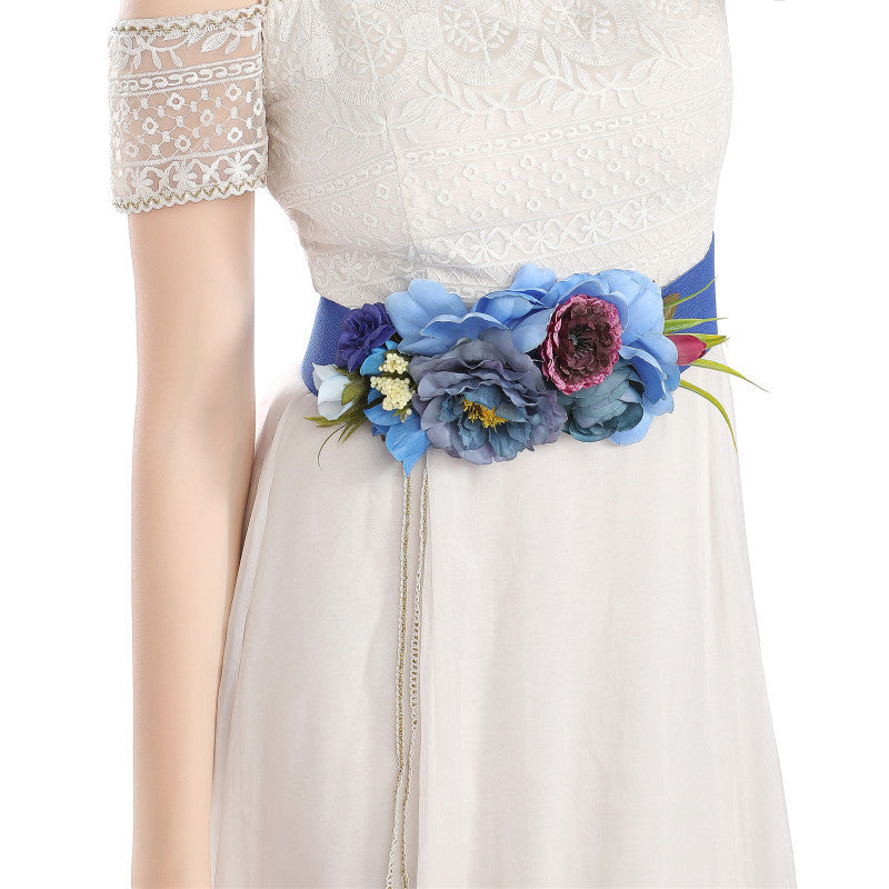 Explosion Model Simulation Flower Bridal Dress Elastic Belt