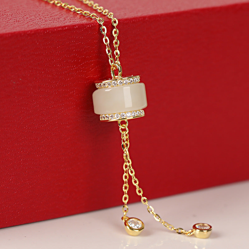 Hetian Jade  Rain Necklace S925 Silver