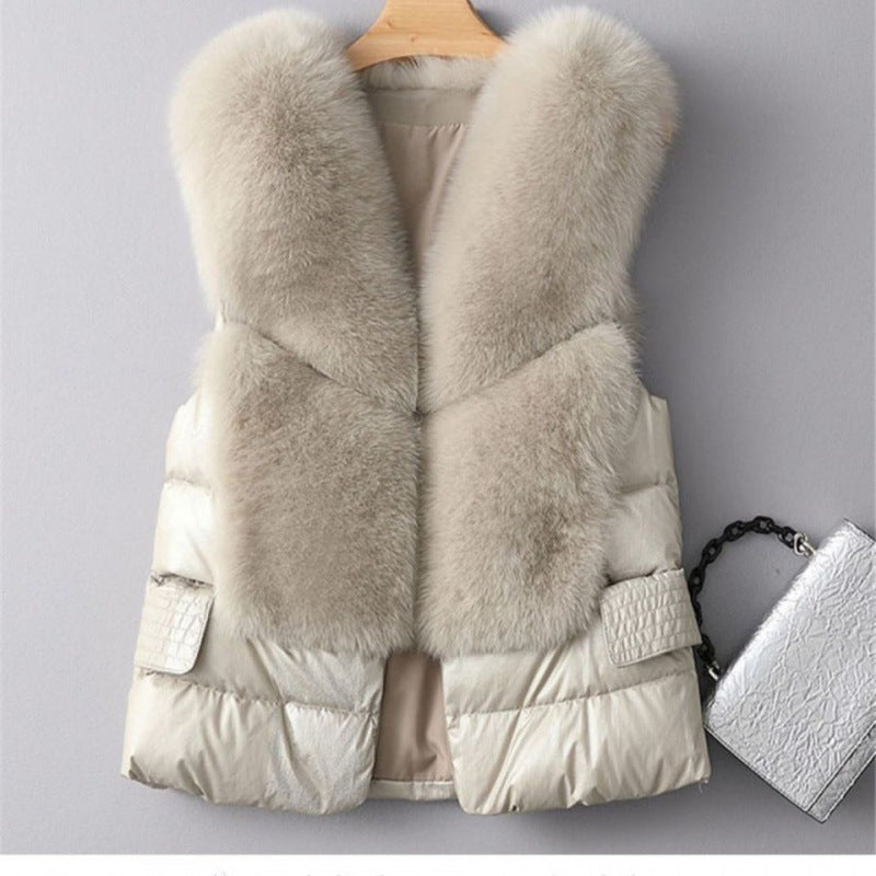 Winter Short Down Jacket Women's Imitation Fox Fur