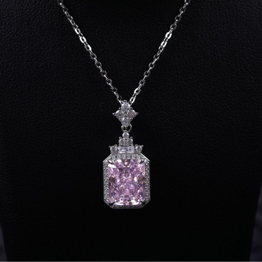 S925 Geometric Zircon Stylish Pendant High Fashion Necklace