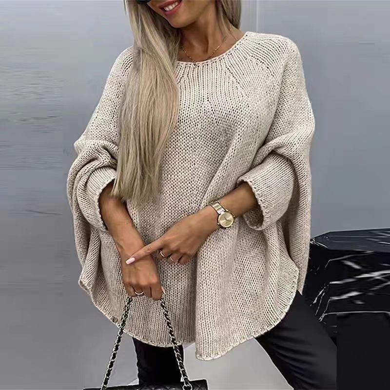 Oversized Knitted Shawl Sweater Tops For Women