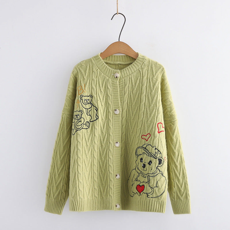 Cartoon Childlike Knitted Sweater For  Women