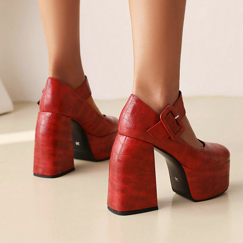 Sweet Cool Mary Jane Square Toe High Heels