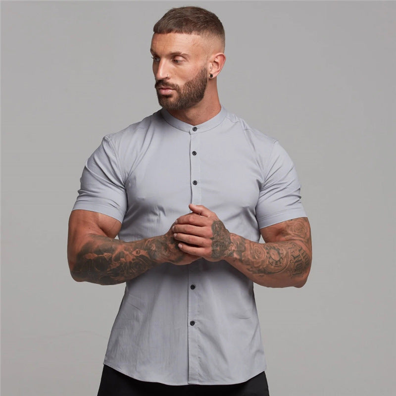 Mens Short Cool Casual Fashion Breathable Shirt