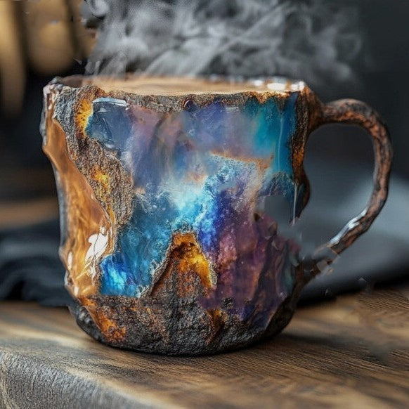 400ml Resin Mineral Crystal Coffee Mugs With Handle