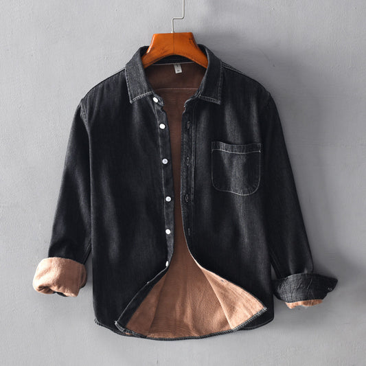 Plush Denim Long Sleeved Shirt