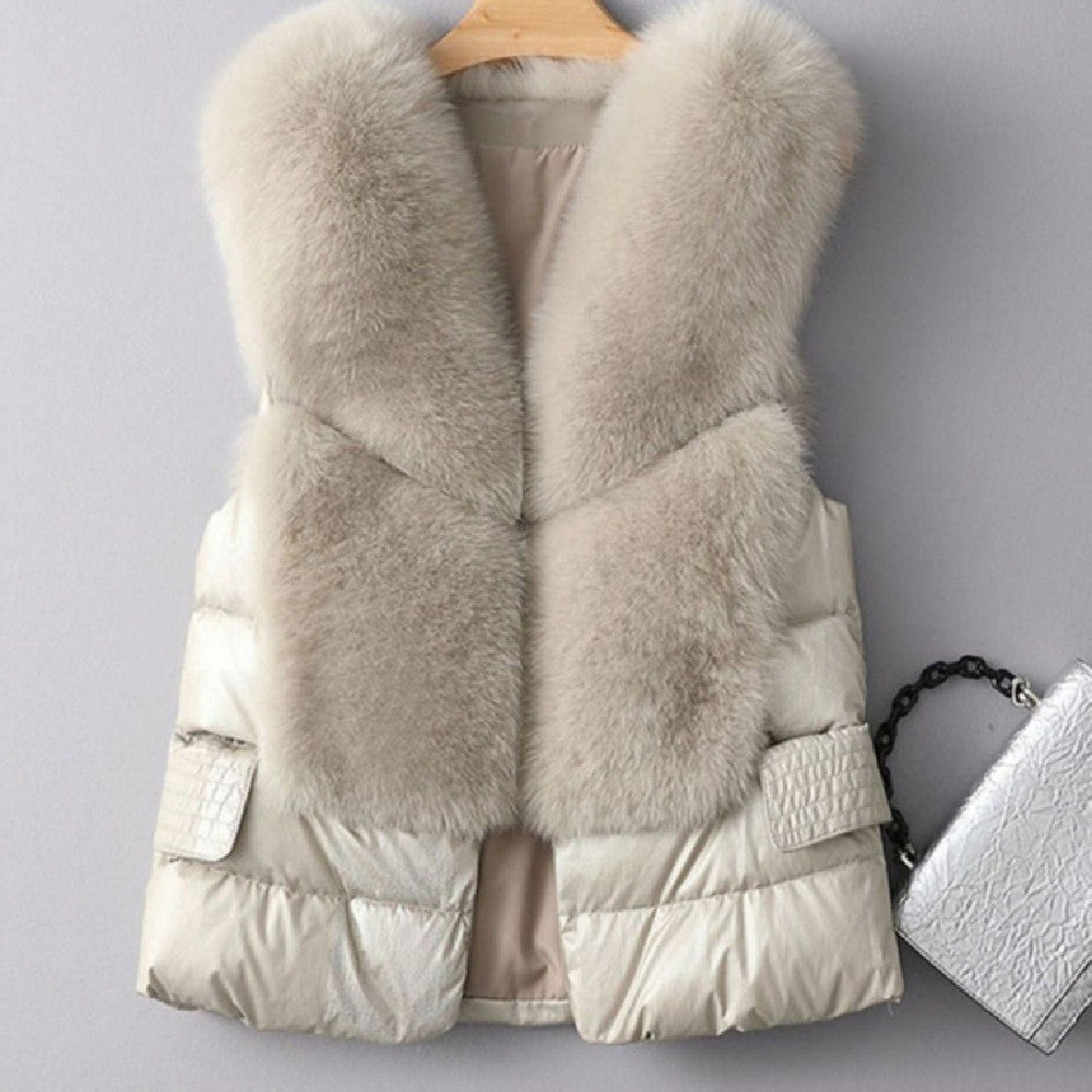 Winter Short Down Jacket Women's Imitation Fox Fur