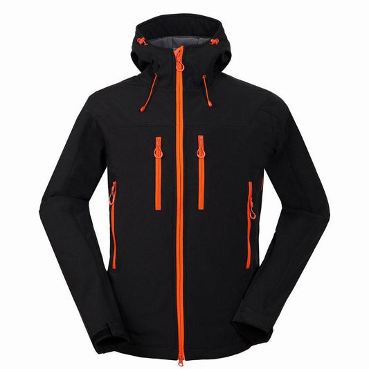 Men outdoor mountaineering camping leisure sports complex soft shell jacket j