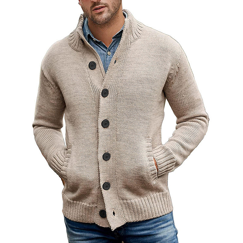 Sweater Cardigan Men's Solid Color Single-breasted Knit