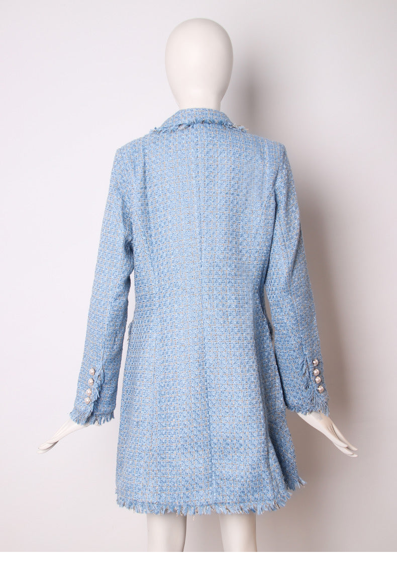 Mid-Length Woolen Coat With Irregular Skirt