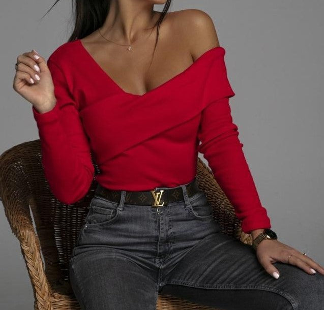 Women's Wear Slim-fit Solid Color Top