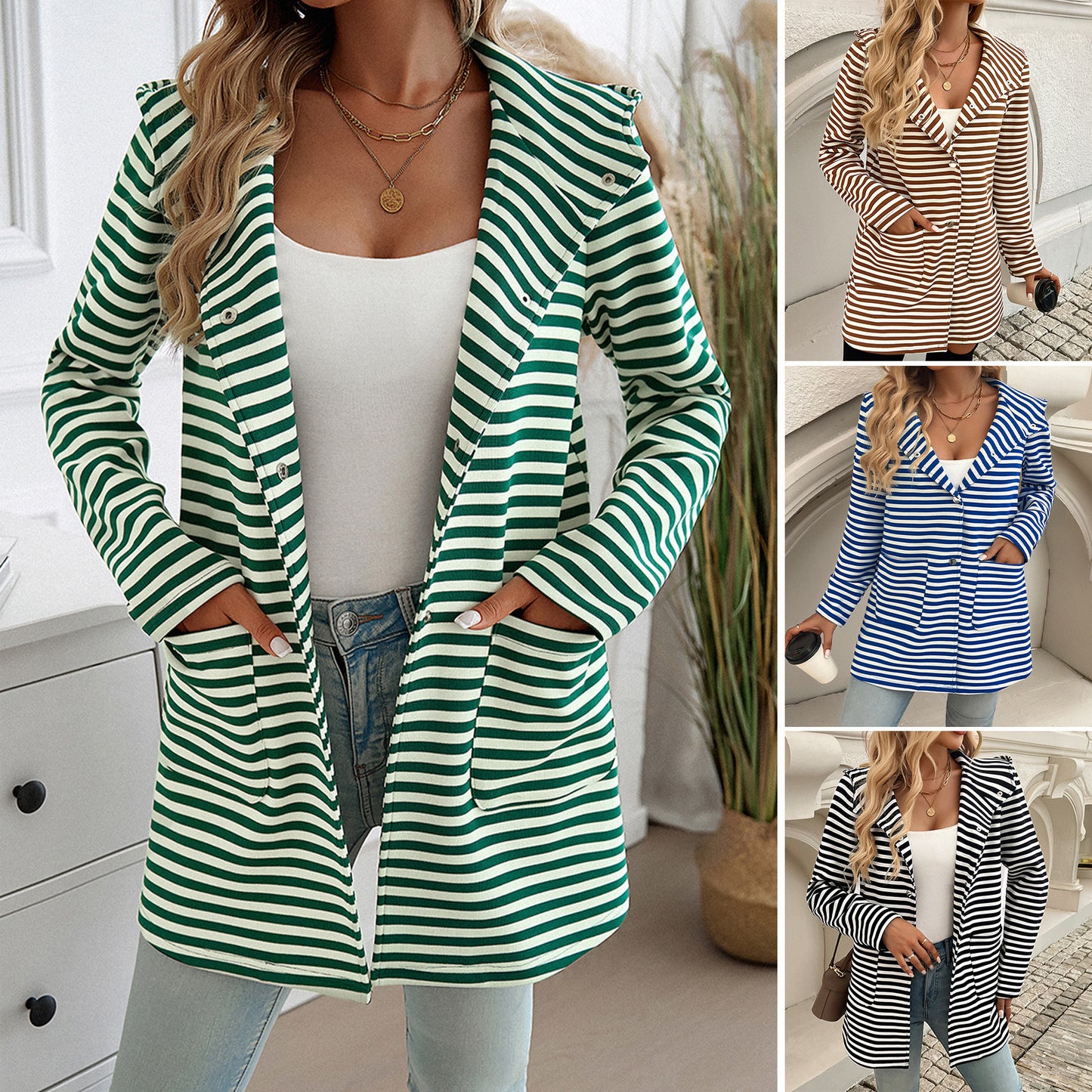 Elegant Striped Cardigan