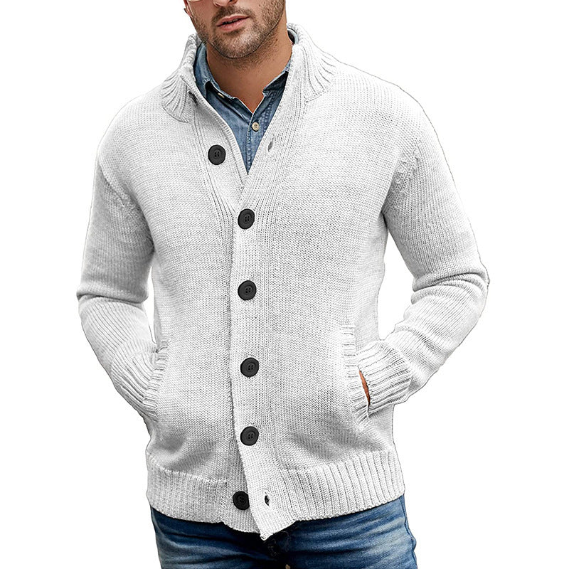 Sweater Cardigan Men's Solid Color Single-breasted Knit