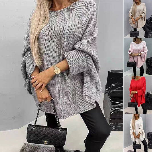 Oversized Knitted Shawl Sweater Tops For Women