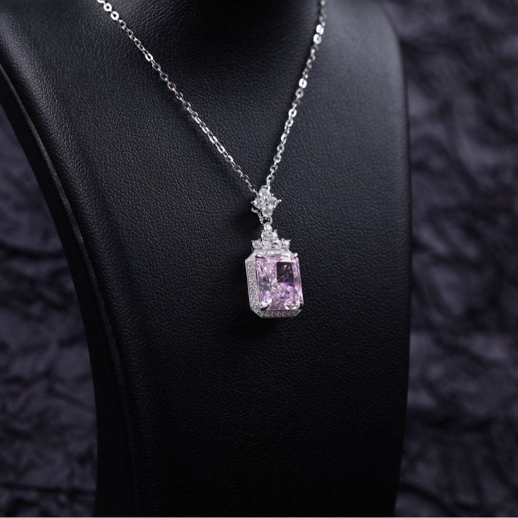 S925 Geometric Zircon Stylish Pendant High Fashion Necklace