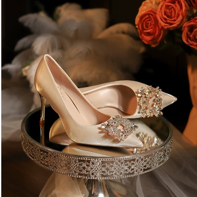 Pointed High Heels Women's Stiletto Wedding Shoes