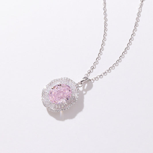 S925 Sterling Silver Ice Flower Zirconium Necklace