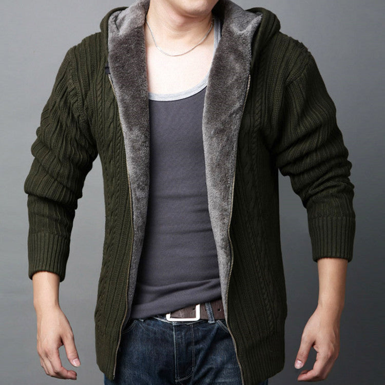 Casual Men's Knitted Cardigan With Zipper Top