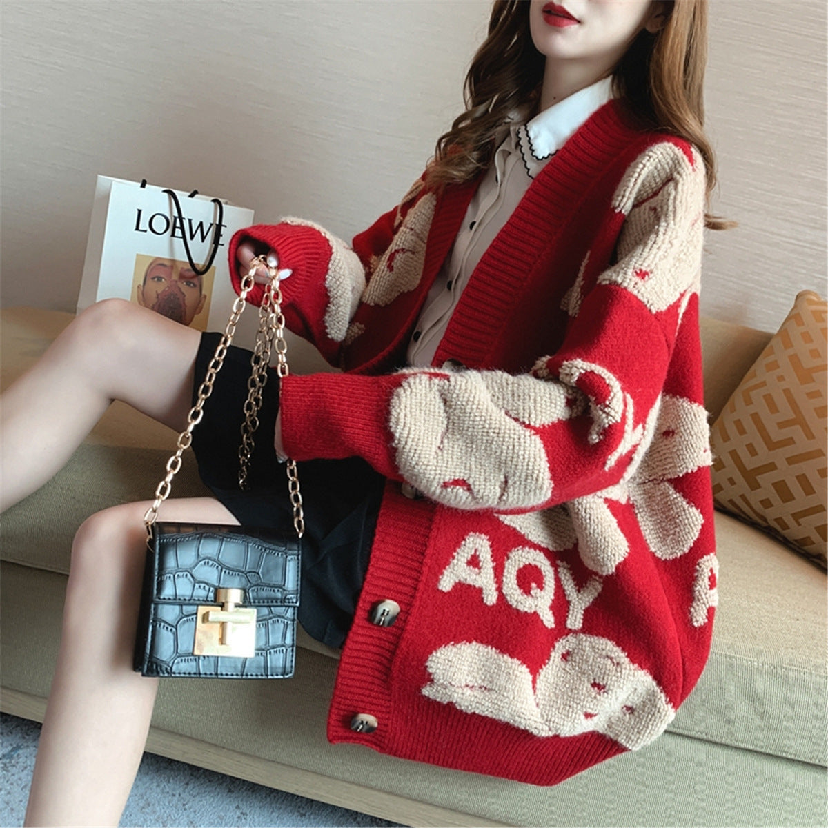 Women's Knitted Cardigan Western Style