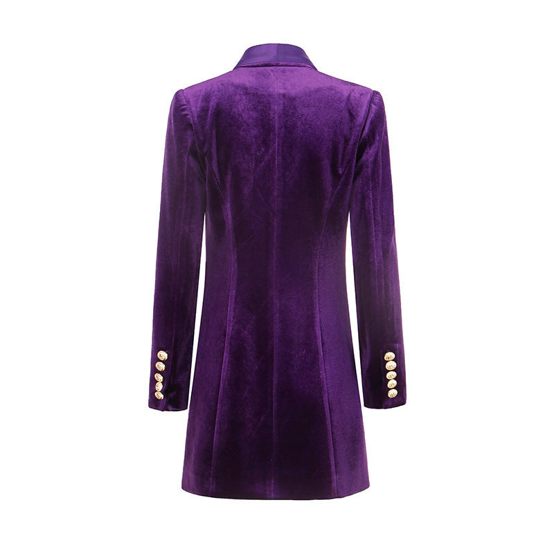 Women's Design Sense Niche Loose Velvet Dress Suit Dress