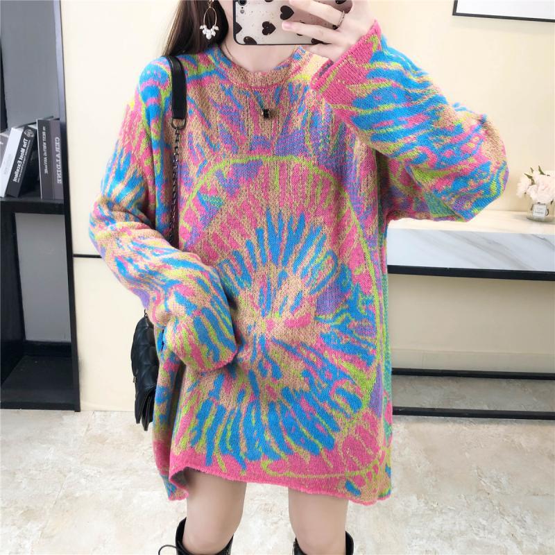 Color Tie-dye Knitted Sweater Women's Spring And Autumn