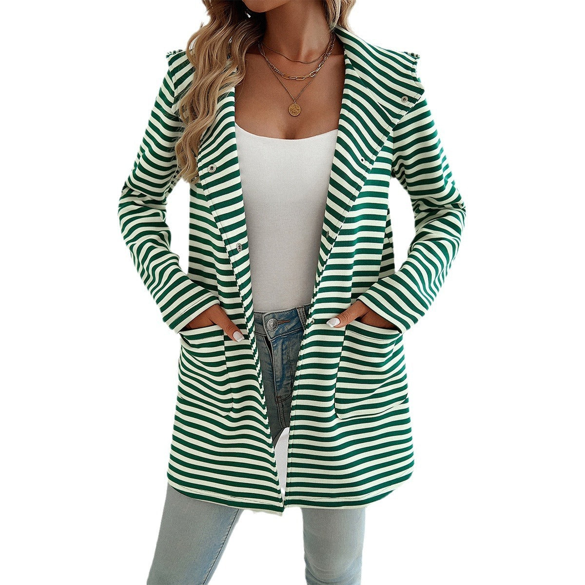 Elegant Striped Cardigan