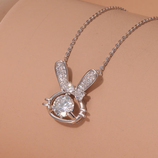 Rabbit Necklace S925 Sterling Silver Female Style