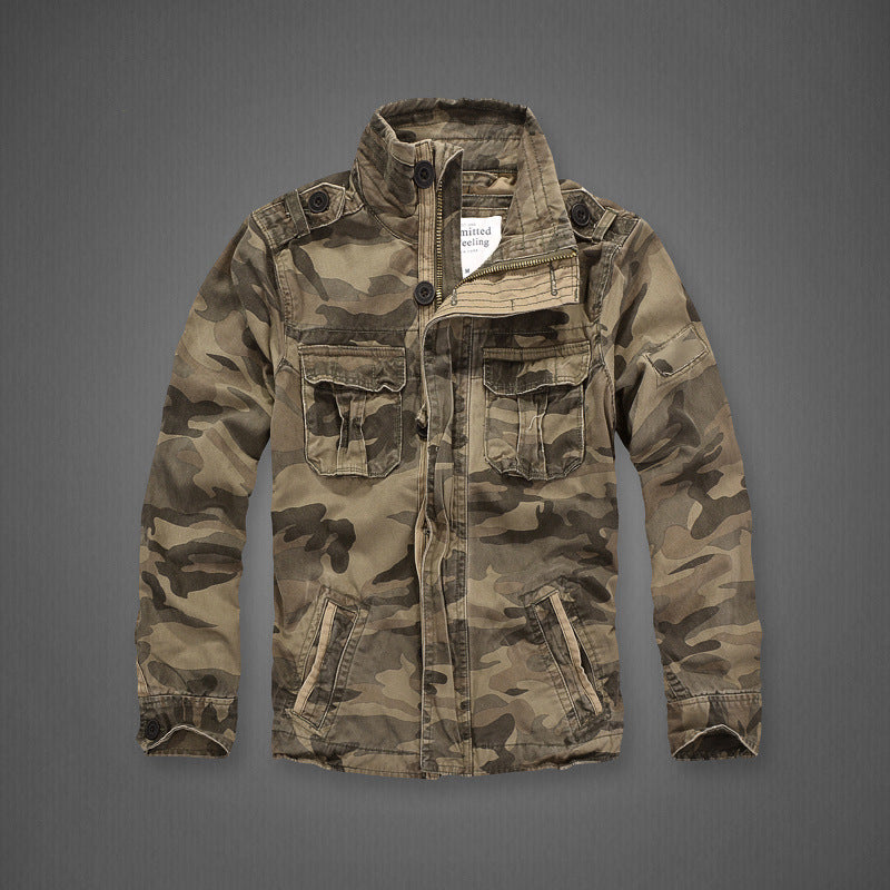 Retro Regular Casual Camouflage Men's Coat