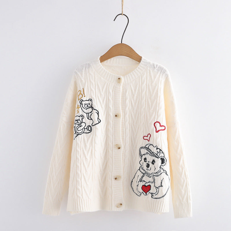 Cartoon Childlike Knitted Sweater For  Women