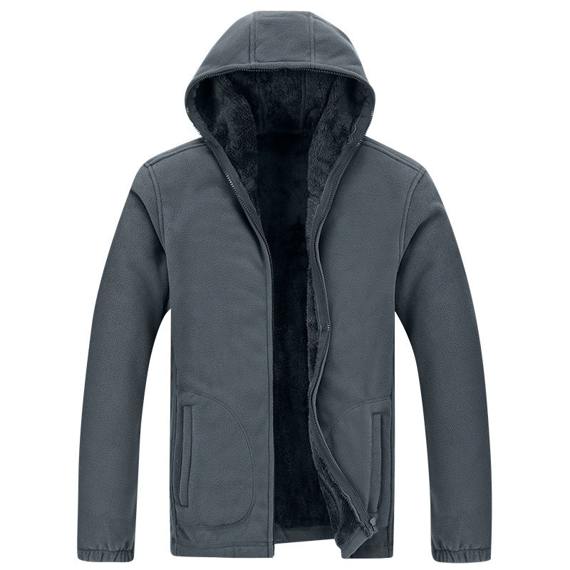 Men's  Hooded Warm Fleece Jacket