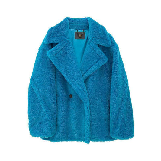 Women's Short Faux Lamb Wool Thermal Coat