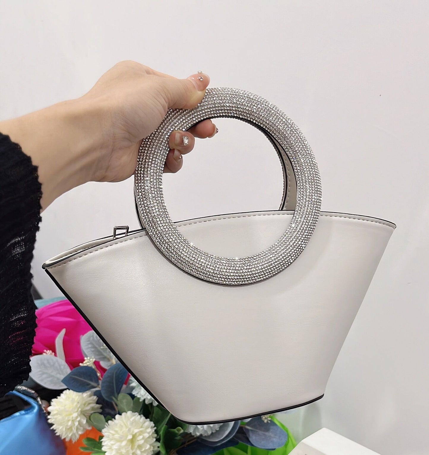 Diamond Round Handle Portable  Bag