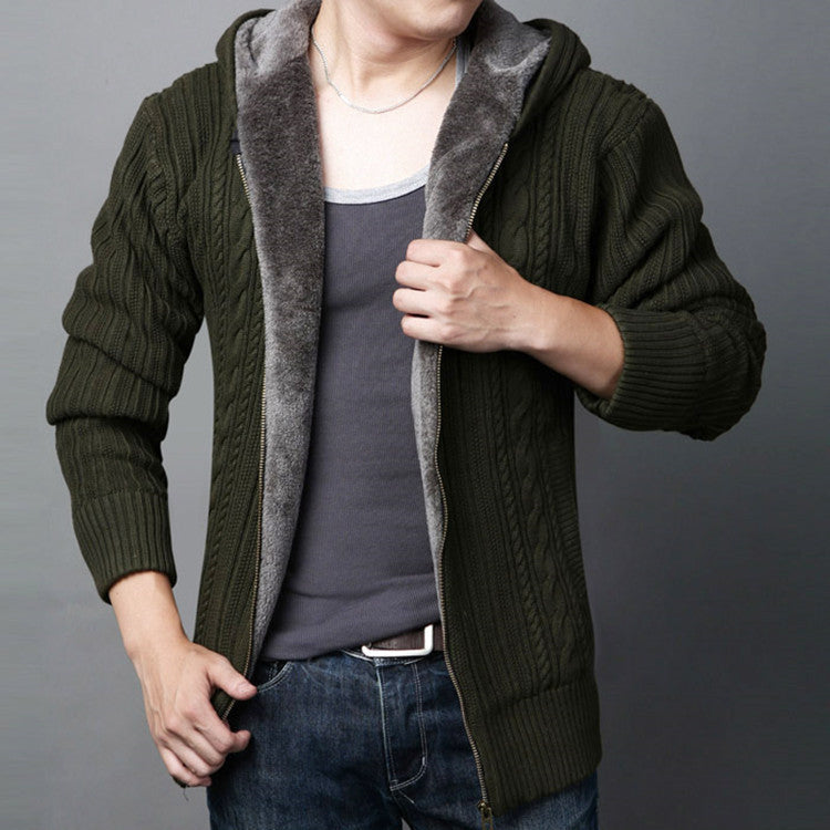 Casual Men's Knitted Cardigan With Zipper Top