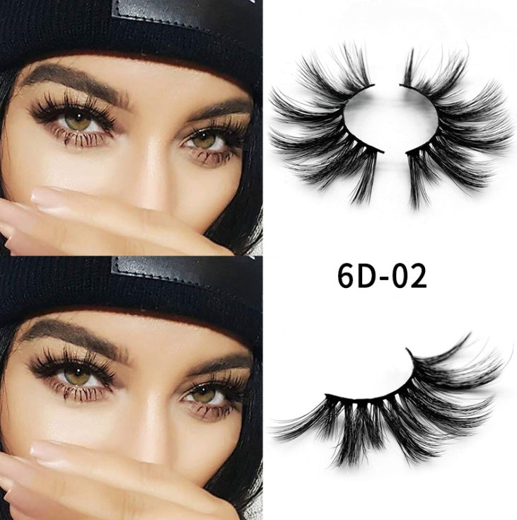 25mm mink false eye lashes 6D three-dimensional messy cross-eye lashes