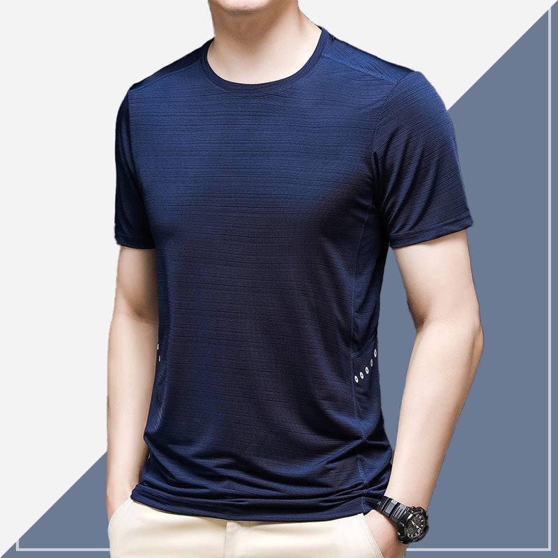 Fashion Summer Ice Silk Short Sleeve T-shirt Men