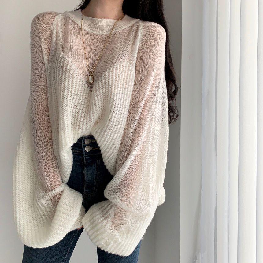 Artistic Sense Of Lantern Sleeve Knit  Women's Sweater