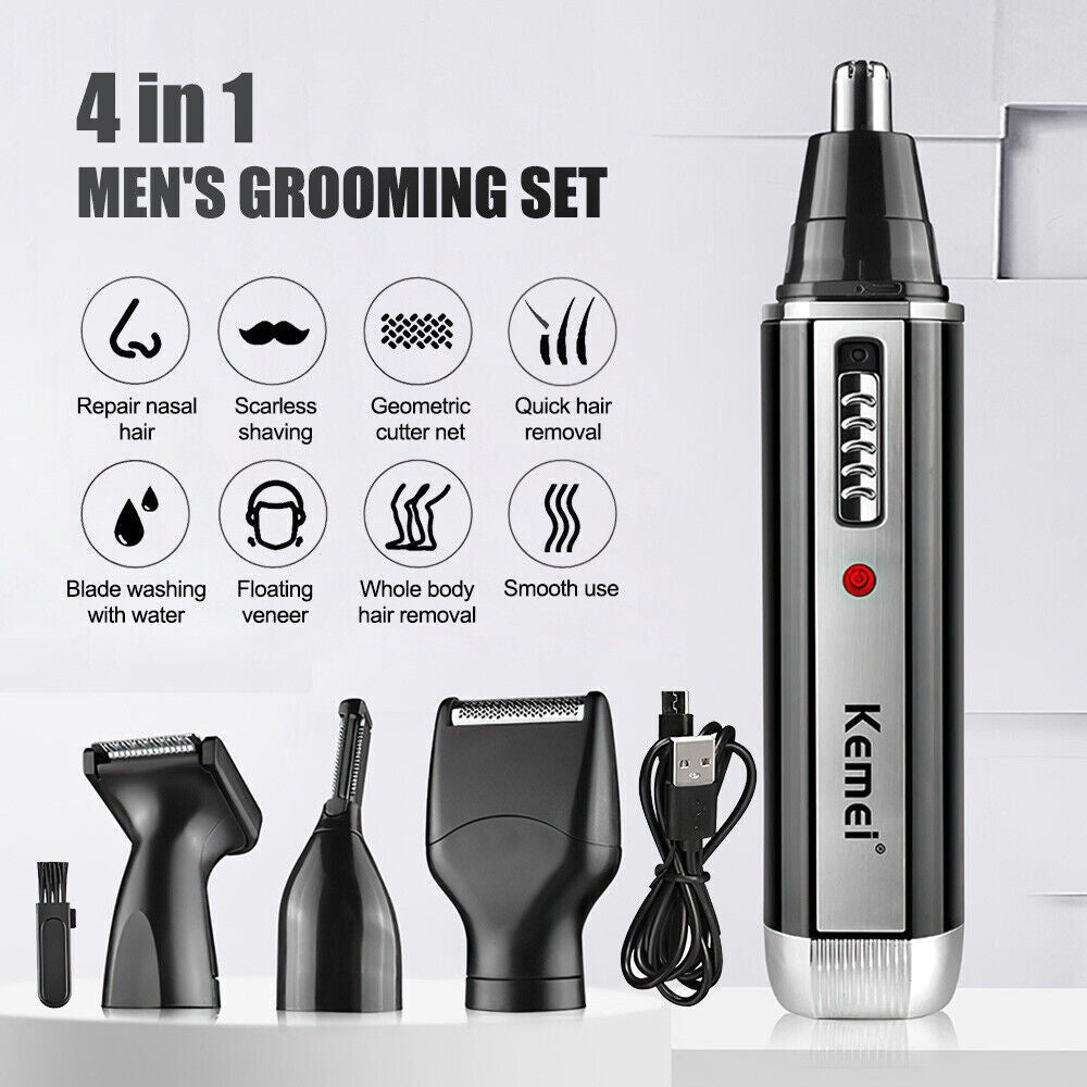 4 In 1 Rechargeable Hair Beard Eyebrow Ear Nose Shaver Trimmer