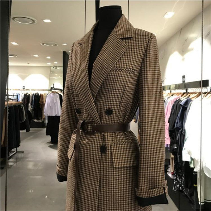 Women's  plaid wool coat