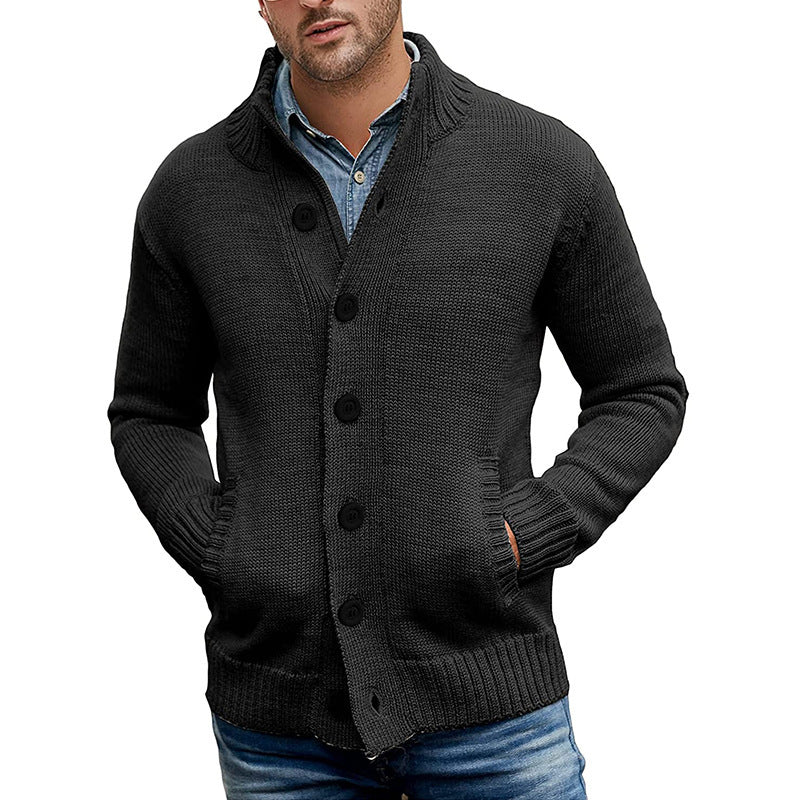 Sweater Cardigan Men's Solid Color Single-breasted Knit