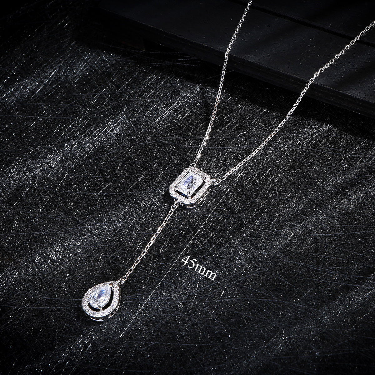 Exquisite Micro Inlaid Zircon Water Drop Necklace