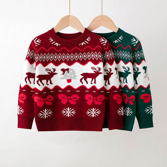 Children's Christmas Deer Sweater Base Pullover